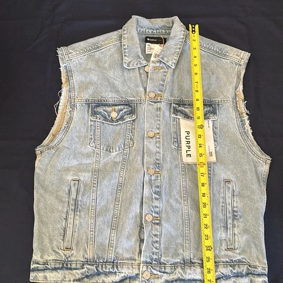 Purple Brand Light Blue Denim Vest